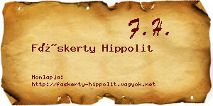 Fáskerty Hippolit névjegykártya